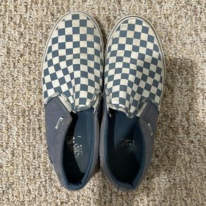 Classic Slip-On Checkerboard Shoe - Dusty Blue